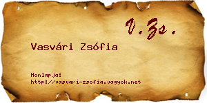 Vasvári Zsófia névjegykártya